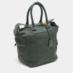 Pre Owned Celine Green Leather Convertible Tote