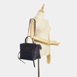 Celine Blue Calf Leather Mini Belt Satchel