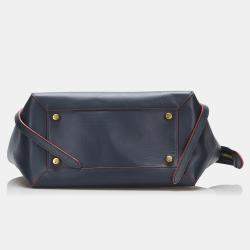 Celine Blue Calf Leather Mini Belt Satchel