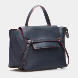 Celine Blue Calf Leather Mini Belt Satchel