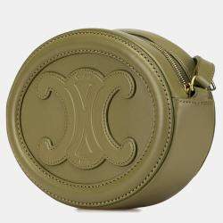 Celine Green Small Calfskin Cuir Triomphe Oval Crossbody