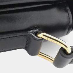 Celine Black Leather Classic Triomphe Shoulder Bag