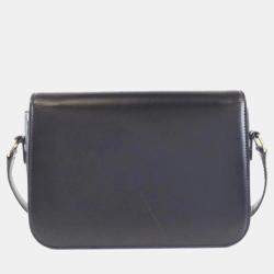 Celine Black Leather Classic Triomphe Shoulder Bag