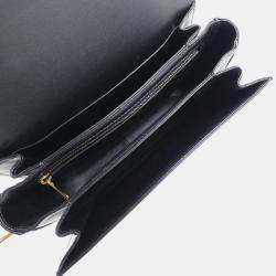 Celine Black Leather Classic Triomphe Shoulder Bag