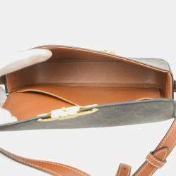 Celine Brown Canvas Triumph Shoulder Bag 