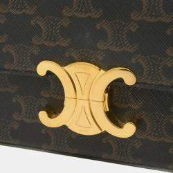 Celine Brown Canvas Triumph Shoulder Bag 