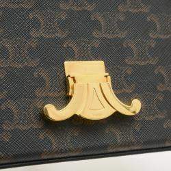 Celine Brown Canvas Triumph Shoulder Bag 