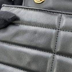 Celine Black Leather Mono Chrome Chain Shoulder Bag