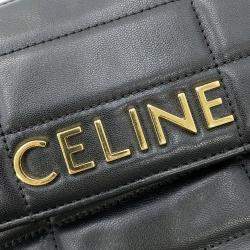 Celine Black Leather Mono Chrome Chain Shoulder Bag