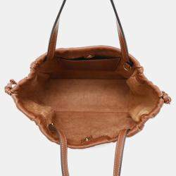 Celine Brown Leather Small Cuir Triomphe Cabas Drawstring 