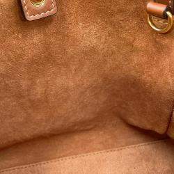 Celine Brown Leather Small Cuir Triomphe Cabas Drawstring 