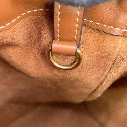 Celine Brown Leather Small Cuir Triomphe Cabas Drawstring 
