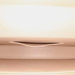 Celine Beige Shiny Calfskin Triomphe Chain Box Shoulder Bag