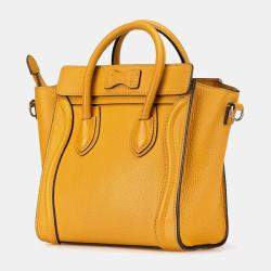 Celine Yellow Nano Leather Luggage Tote