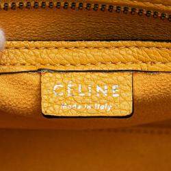 Celine Yellow Nano Leather Luggage Tote