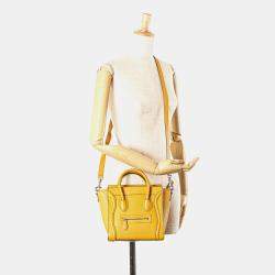 Celine Yellow Nano Leather Luggage Tote