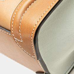 Celine Brown/White Nano Tricolor Leather Luggage Tote