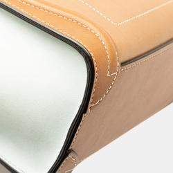 Celine Brown/White Nano Tricolor Leather Luggage Tote