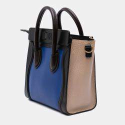 Celine Tricolor Leather Nano Luggage Tote