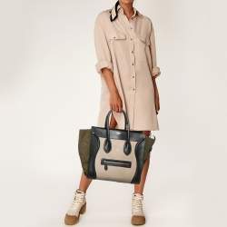 Celine Multicolor Leather and Suede Mini Luggage Tote