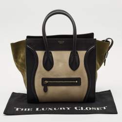 Celine Multicolor Leather and Suede Mini Luggage Tote