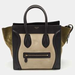 Celine Multicolor Leather and Suede Mini Luggage Tote