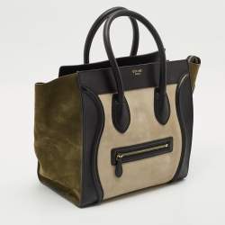 Celine Multicolor Leather and Suede Mini Luggage Tote