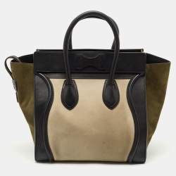 Celine Multicolor Leather and Suede Mini Luggage Tote