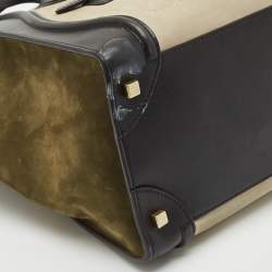 Celine Multicolor Leather and Suede Mini Luggage Tote