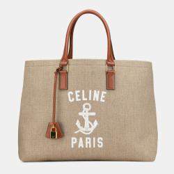 Celine Beige Paris Horizontal Cabas Tote