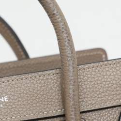 Celine Taupe Leather Nano Luggage Tote