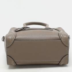 Celine Taupe Leather Nano Luggage Tote