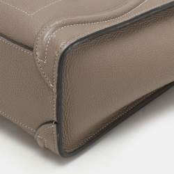 Celine Taupe Leather Nano Luggage Tote