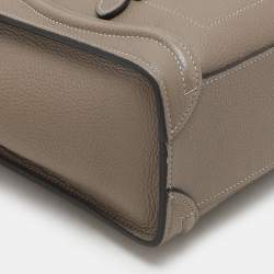 Celine Taupe Leather Nano Luggage Tote