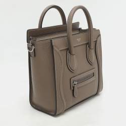 Celine Taupe Leather Nano Luggage Tote