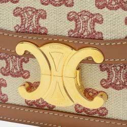 Celine Canvas and Leather Teen Triomphe Shoulder Bag