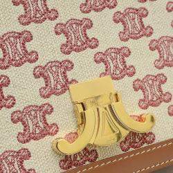 Celine Canvas and Leather Teen Triomphe Shoulder Bag