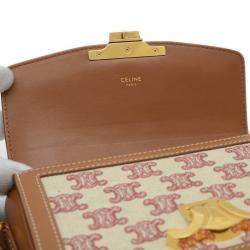 Celine Canvas and Leather Teen Triomphe Shoulder Bag