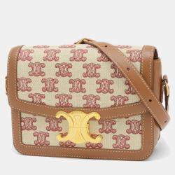 Celine Canvas and Leather Teen Triomphe Shoulder Bag