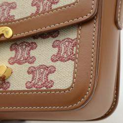 Celine Canvas and Leather Teen Triomphe Shoulder Bag