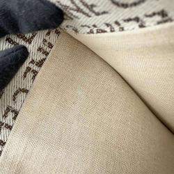 Celine White Tan Canvas Leather Triomphe Cabas Large Tote Bag