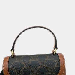 Celine Tan PVC Calf Leather Triomphe Mini Cabas Shoulder Bag