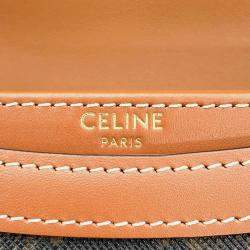 Celine Tan PVC Calf Leather Triomphe Mini Cabas Shoulder Bag