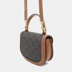 Celine Tan PVC Calf Leather Triomphe Mini Cabas Shoulder Bag