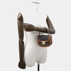 Celine Tan PVC Calf Leather Triomphe Mini Cabas Shoulder Bag