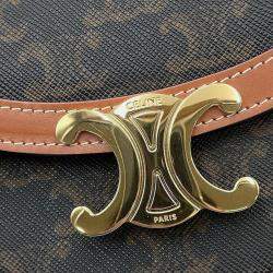 Celine Tan PVC Calf Leather Triomphe Mini Cabas Shoulder Bag