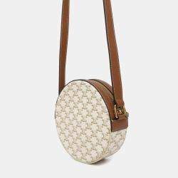 Celine White PVC Leather Triomphe Shoulder Bag