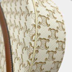 Celine White PVC Leather Triomphe Shoulder Bag