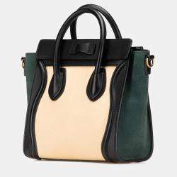 Celine Multicolor Nano Nubuck and Calfskin Luggage Tote
