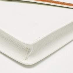 Celine White/Tan Leather Vintage Envelope Pouch